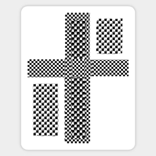 60's Vintage Black White Mod Pattern Sticker